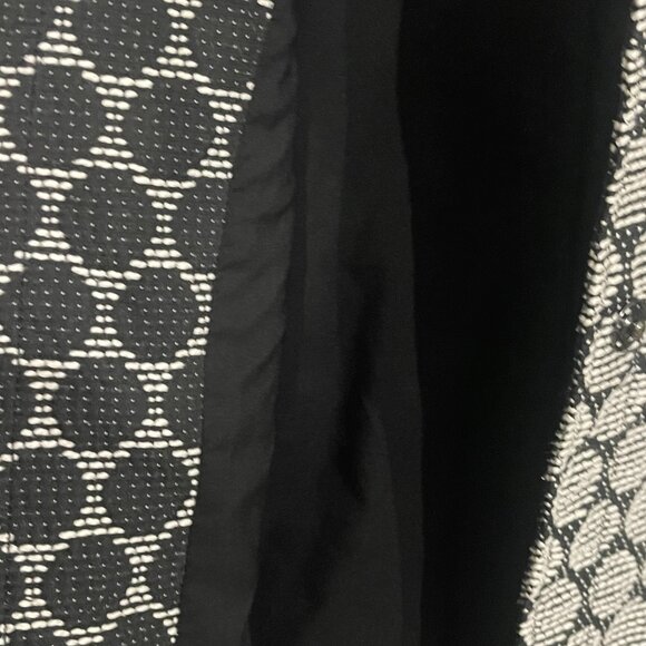 CHICO'S Black &White Circle Polka Dot Print Jacket Snap-Front Closure Size 1 - Picture 7 of 8